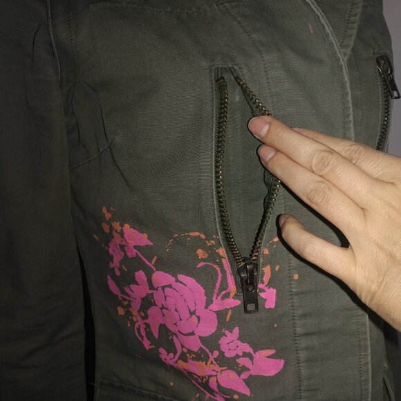 BB Dakota Vintage Olive Green Long Twill Utility Jacket - Size Small - Picture 8 of 15